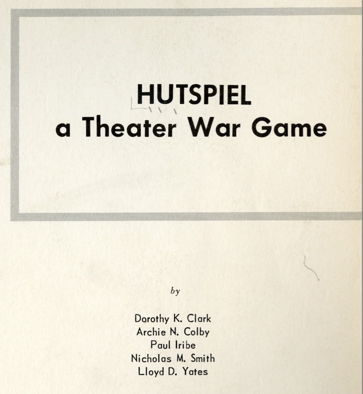 HUTSPIEL report title page