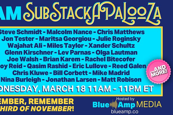 Original March 18 Blue Amp marathon poster listing Eric Lullove, not a portrait