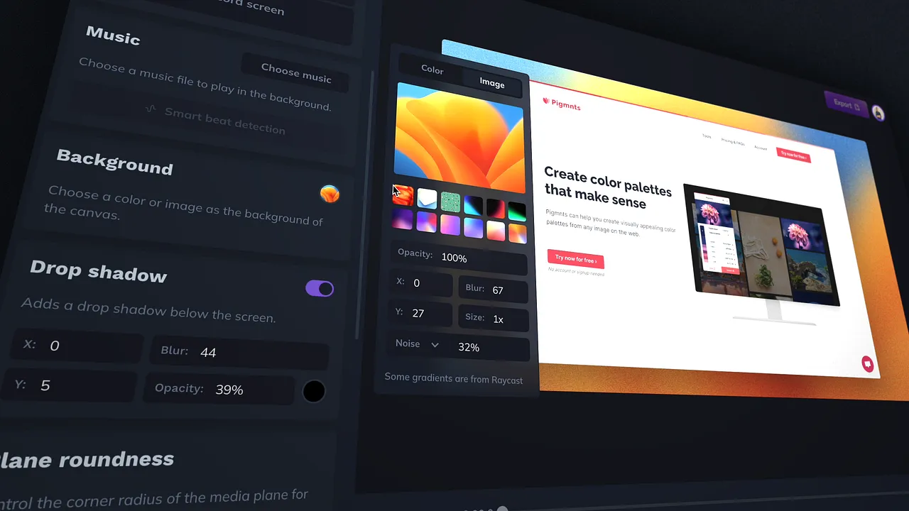 Introducing Advanced Backgrounds & Drop Shadows in Slant it ✨