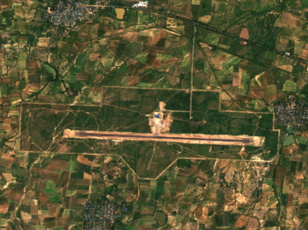 The Geospatial Digest - Pakkoku Airfield - major military construction.