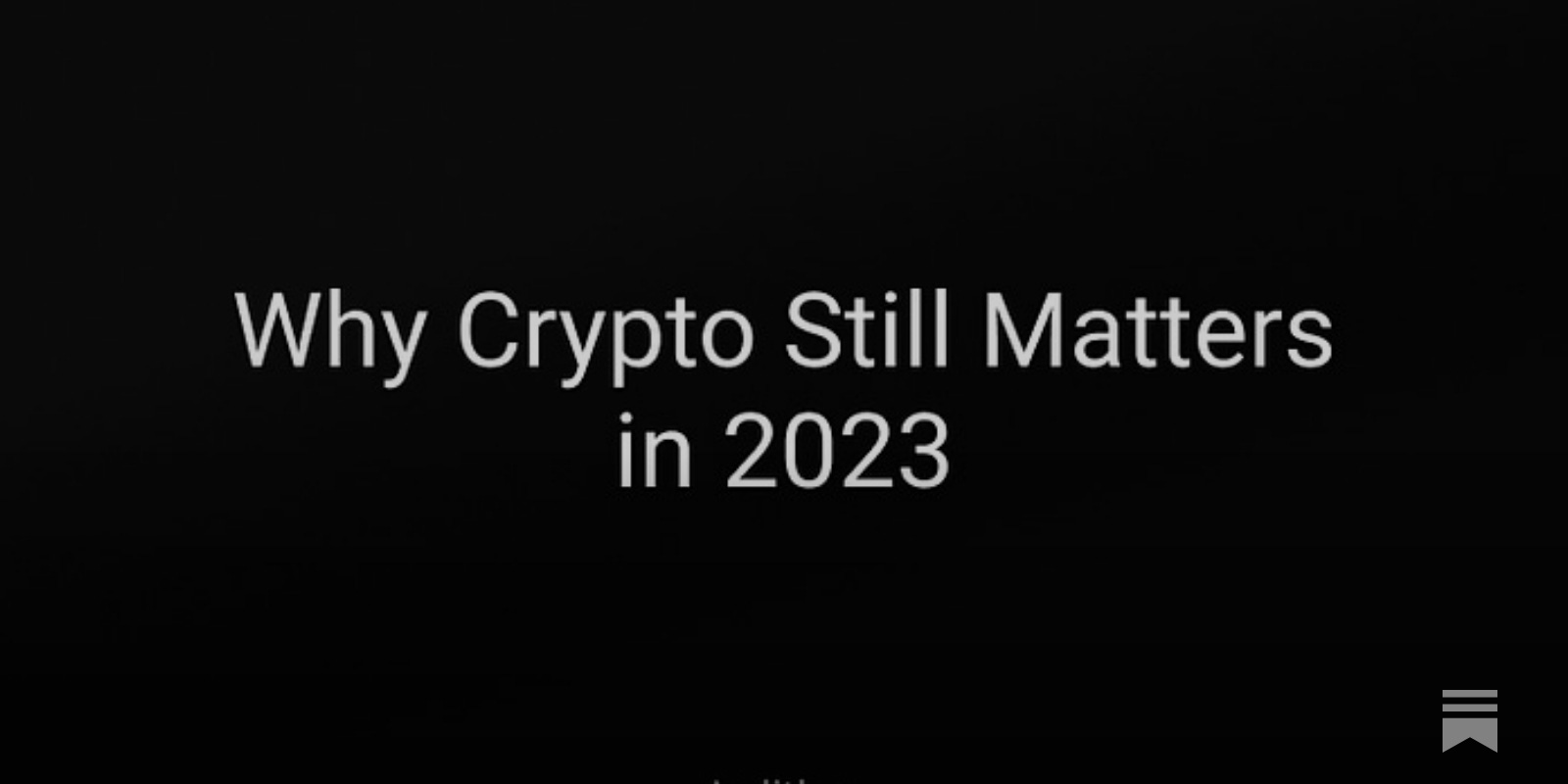AL #001: Why Crypto Still Matters in 2023