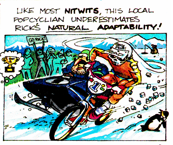 Radical Rick smokes a snowmobile!