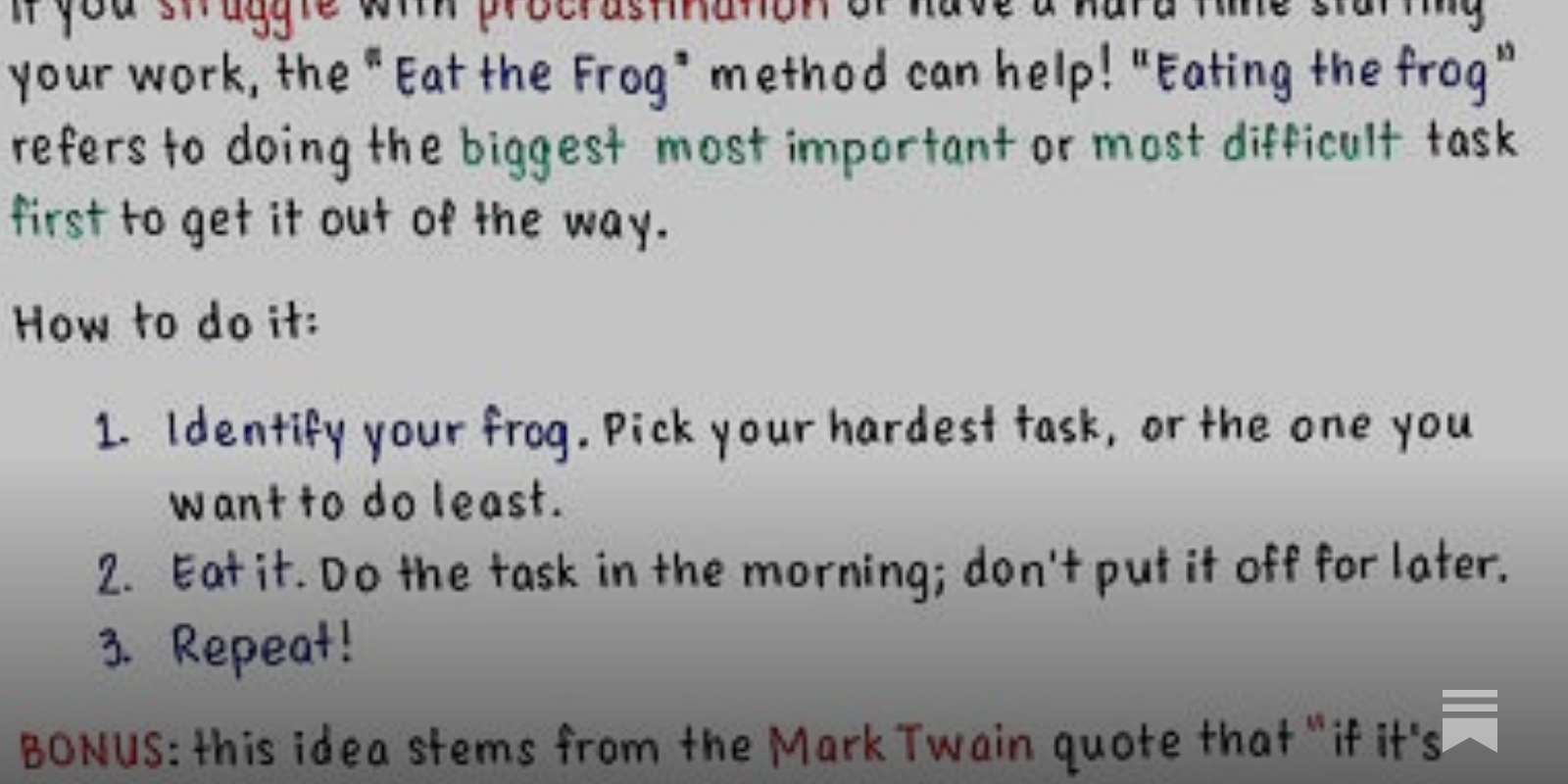 Eat that frog: why it's good to do the hardest thing first - The