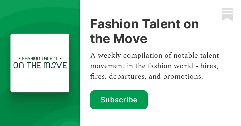 Fashion Talent on the Move - by Jason Brown