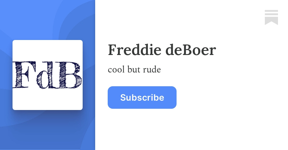 Thumbnail of Freddie deBoer | Substack