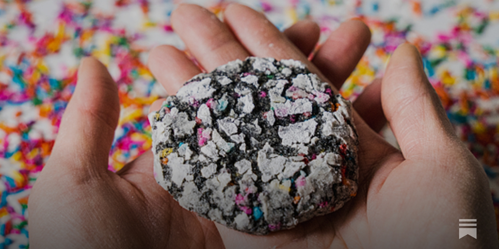 Recipe: Black Sesame Rainbow Crinkle Cookies