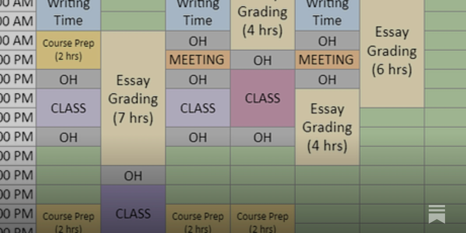 MatthewKCanada's Blog • Basic Time Management Reference •