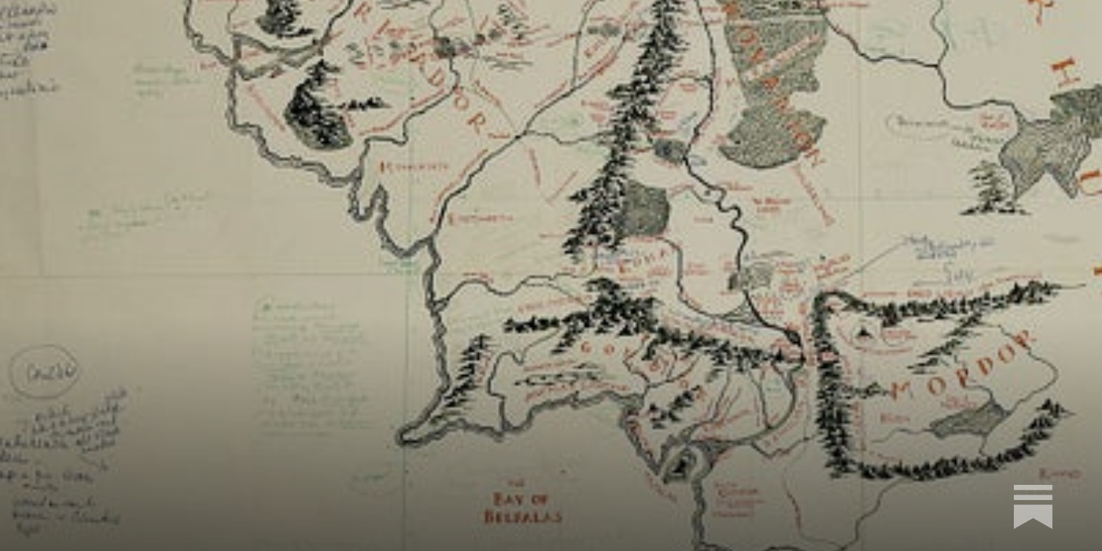 Mappa Terra di Mezzo - Scritto a Mano 2 - Tutto su J.R.R. Tolkien Tutto su  J.R.R. Tolkien