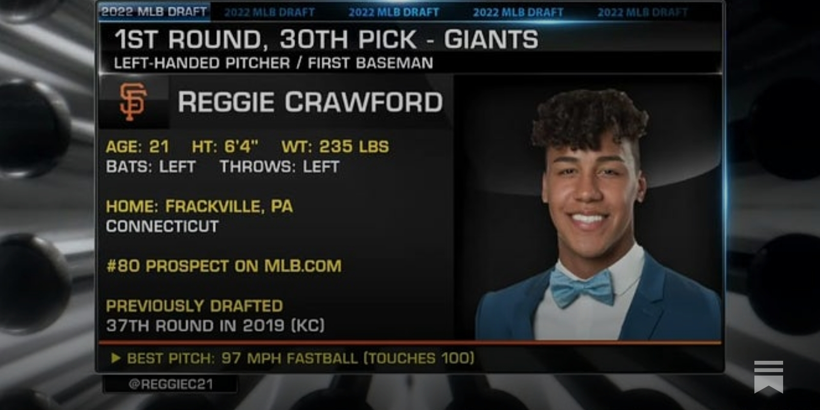 Giants two-way prospect Reggie Crawford hits first pro homer for