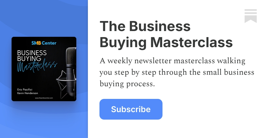 The Business Buying Masterclass | M&A Masterclass | Substack