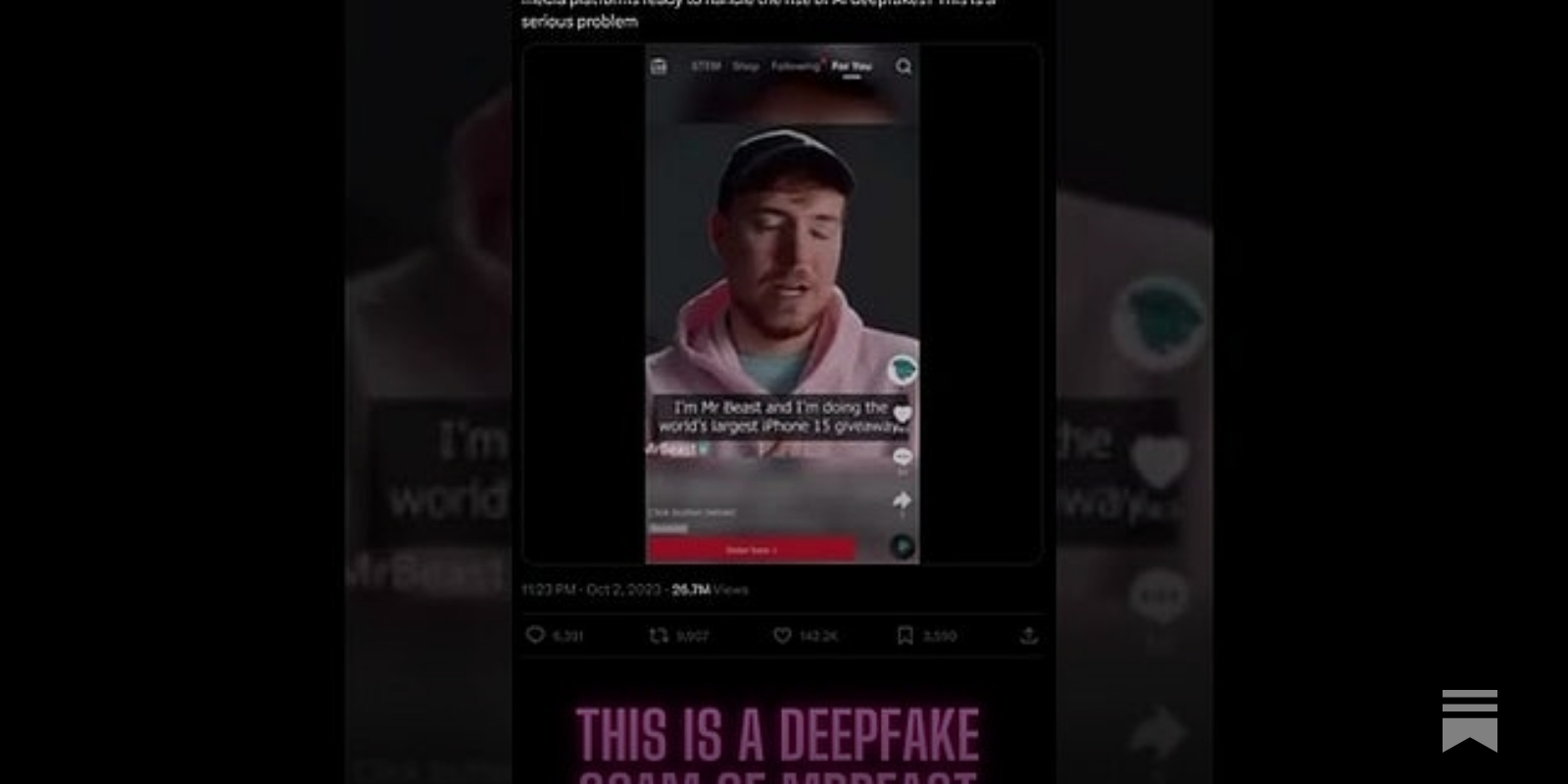 MrBeast calls AI deepfakes a 'serious problem' after scam ad of