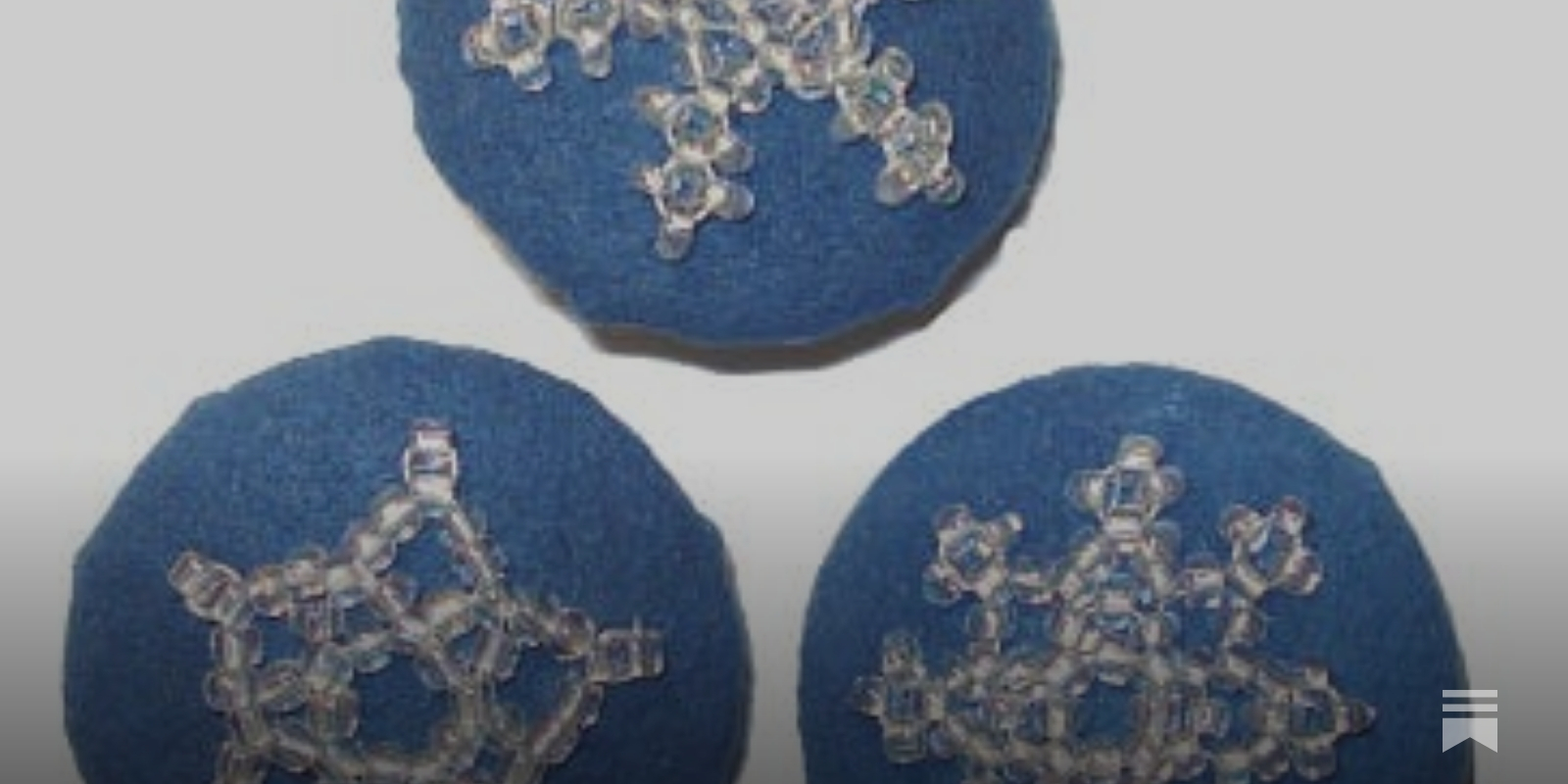 Blue Beaded Snowflake Buttons - by The Lone Beader®