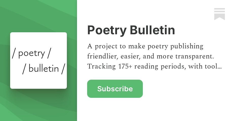 Poetry Bulletin | Emily Stoddard | Substack