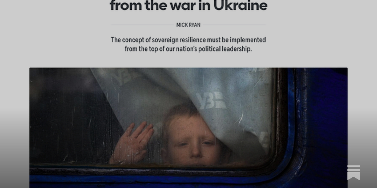 Political Lessons of the Ukraine War