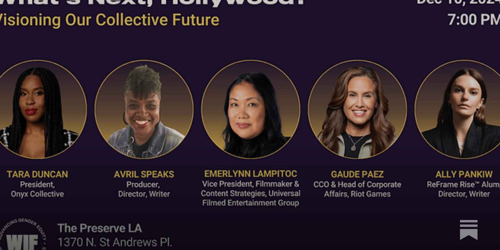 Join WIF for What’s Next, Hollywood 12.10.24