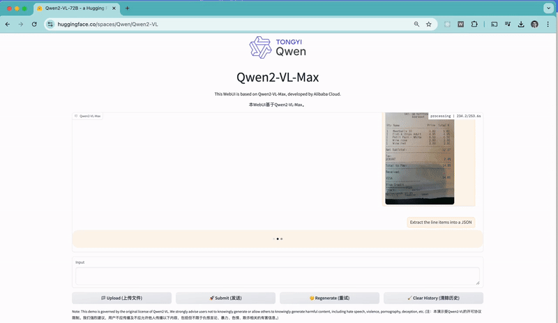 Демонстрация работы Qwen2-VL