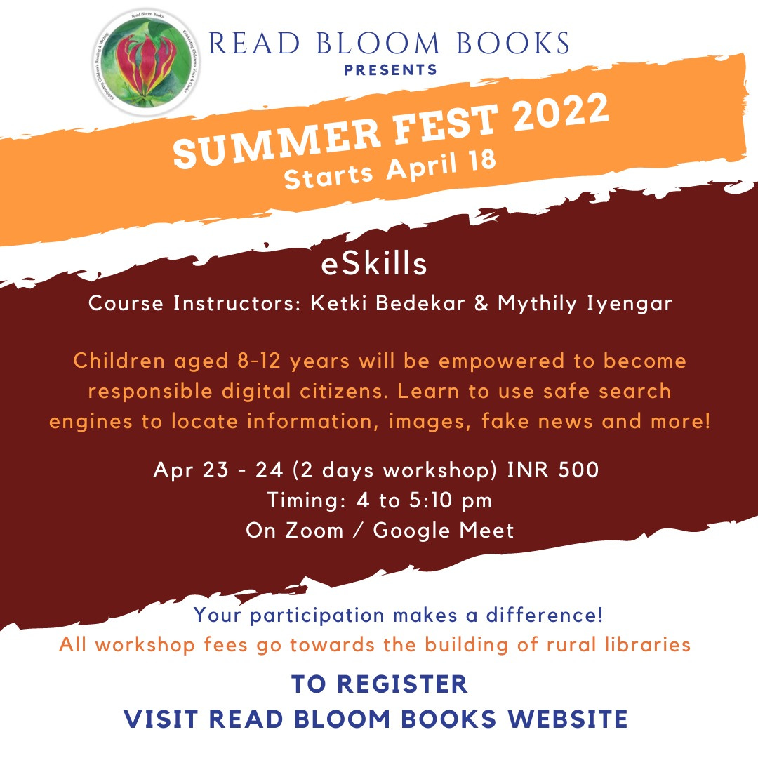 Read Bloom Book's Summer Fest is back! E-Skills Workshop