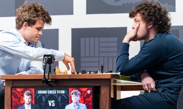 🔥 The moment Hikaru sees Magnus losing. : chess