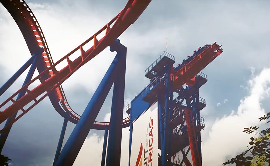 Busch Gardens' new roller coaster featuring a 95° drop set to open