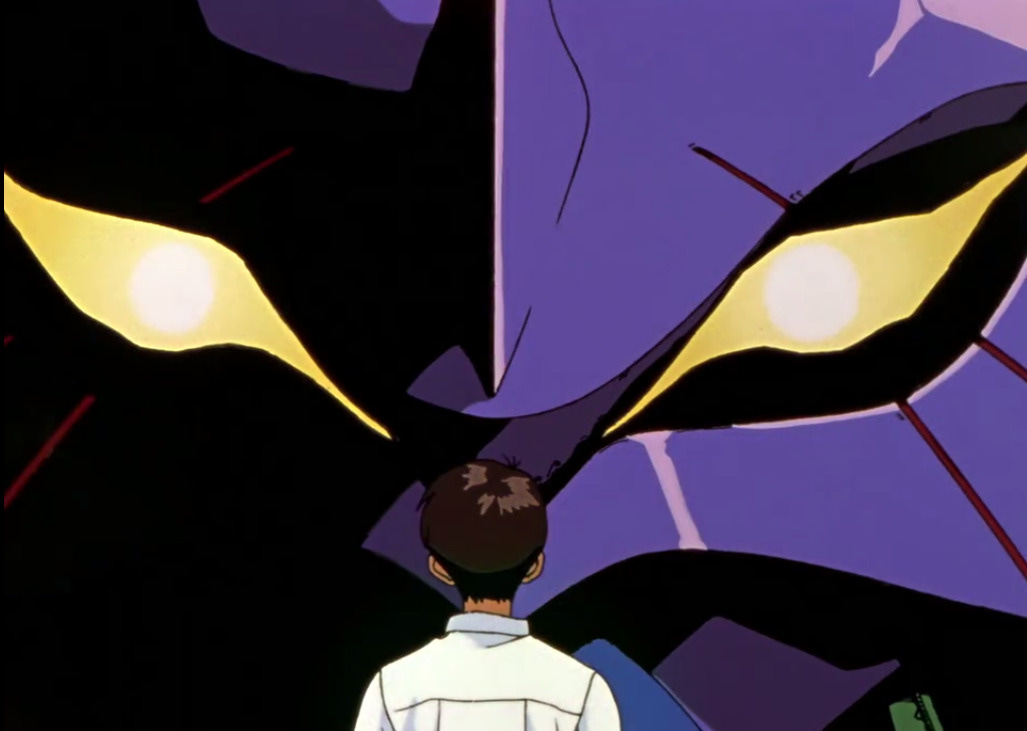 Does anyone know what shinji's purple eyes are supposed to mean? :  r/evangelion