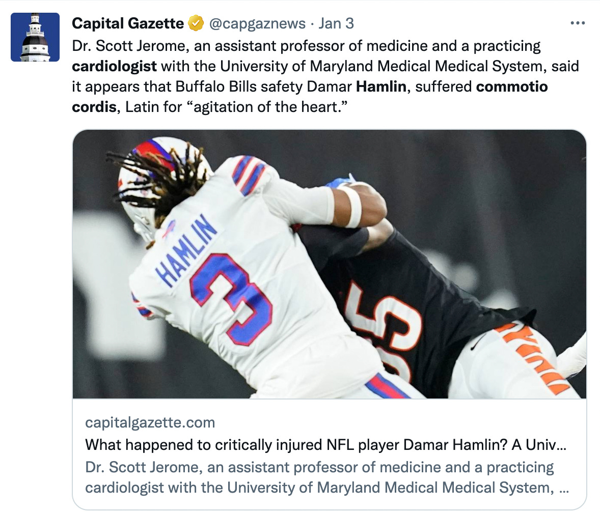 What is commotio cordis, which NFL player Damar Hamlin says stopped his  heart?