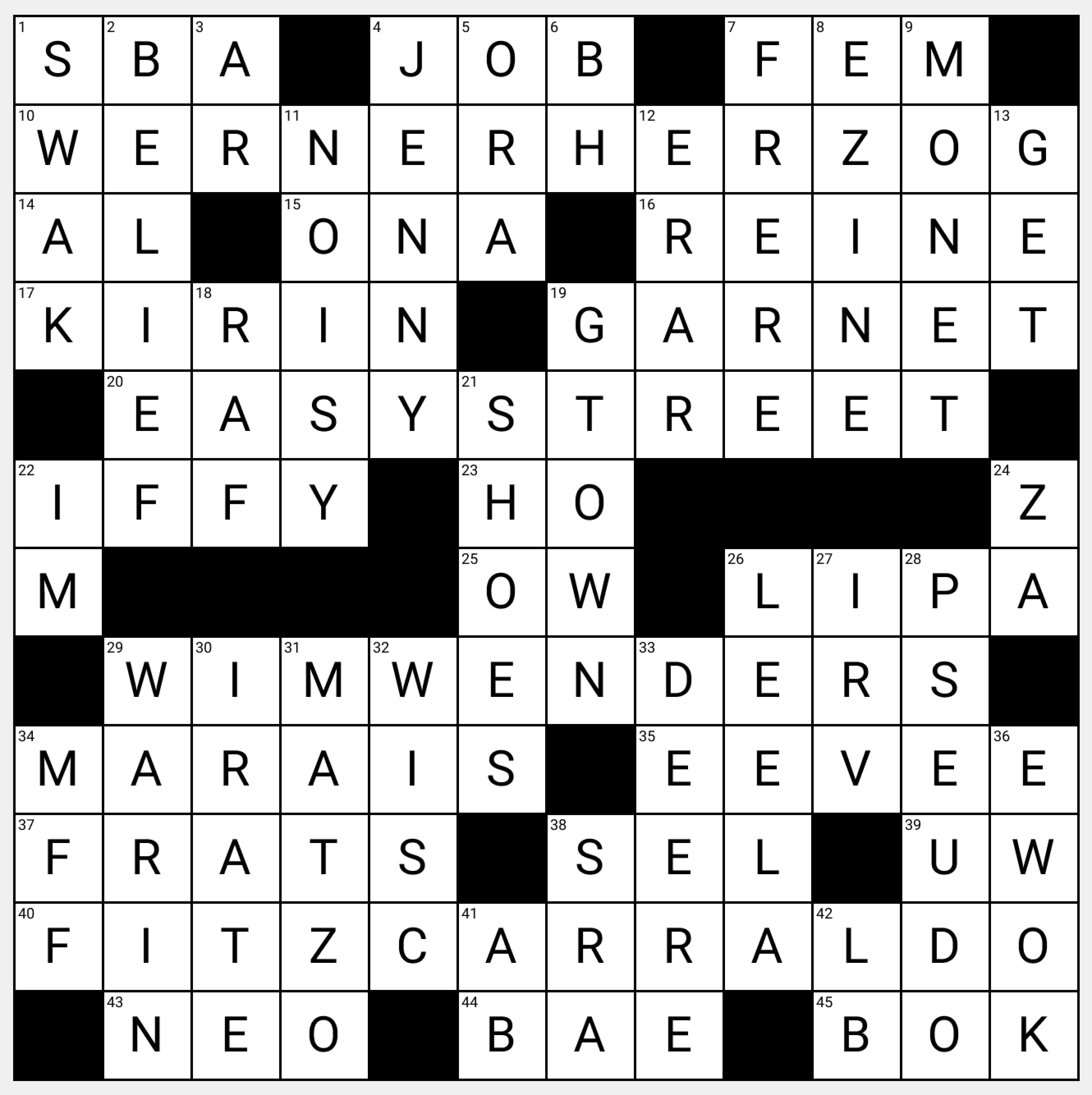 Crossword Whiteout! VI Quiz