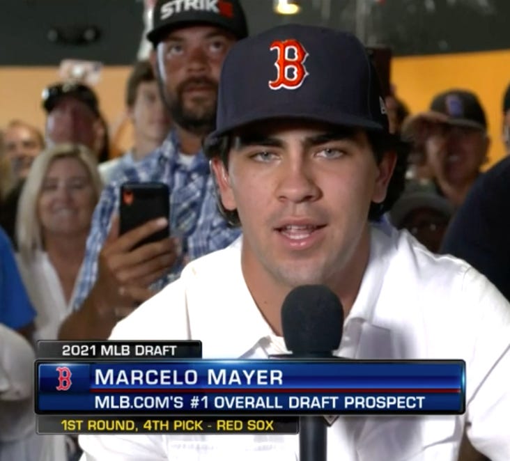 First-round pick Marcelo Mayer signs with Red Sox, gets a Fenway