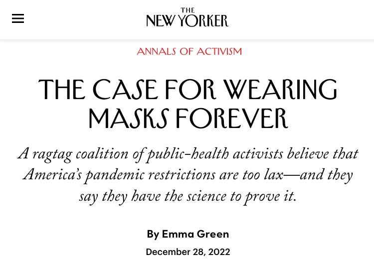 What's Up With The New Yorker's Weird Masks Forever Article?