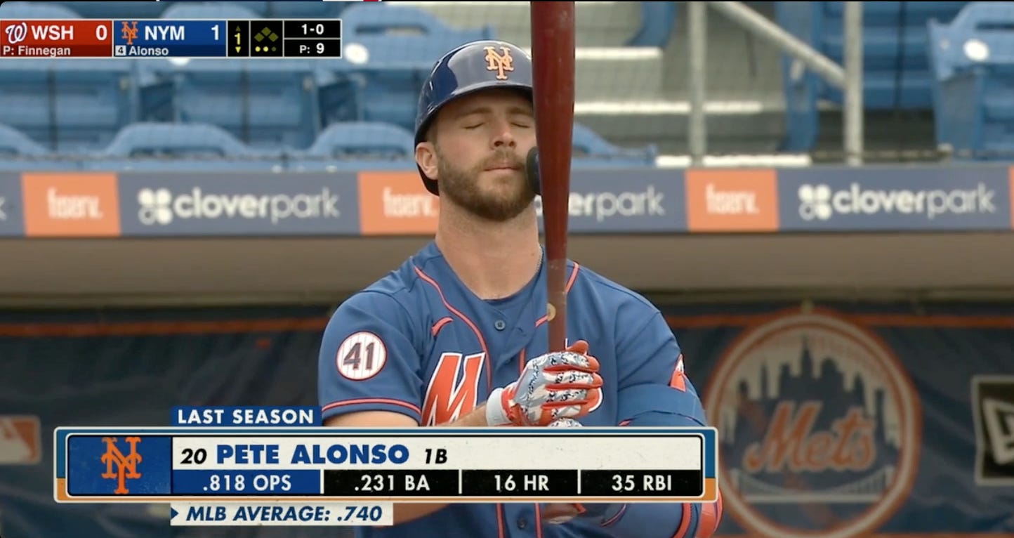 pete alonso eyes closed