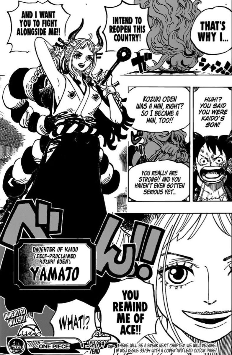 You all think Yamato will join the Strawhats like how Oden did