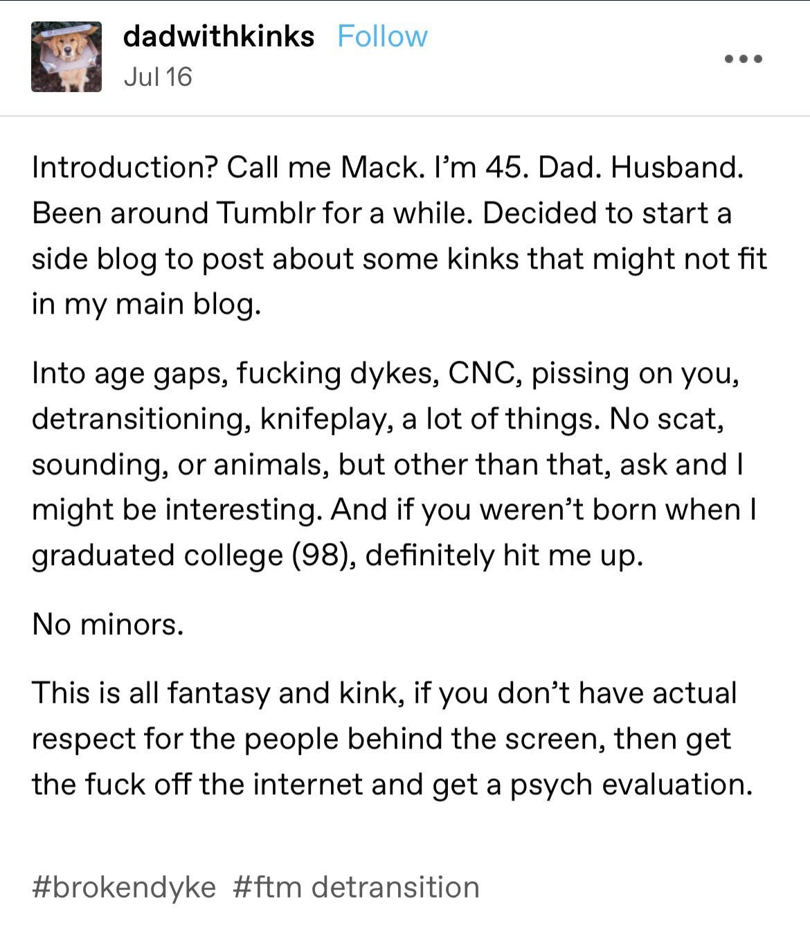 Tumblr users are now sharing 'detransitioner kink'