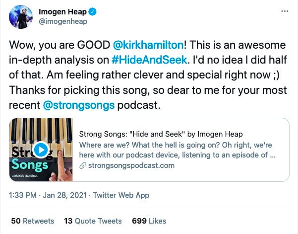 Hide and Seek by Imogen Heap  Strong Songs: A Podcast About Music