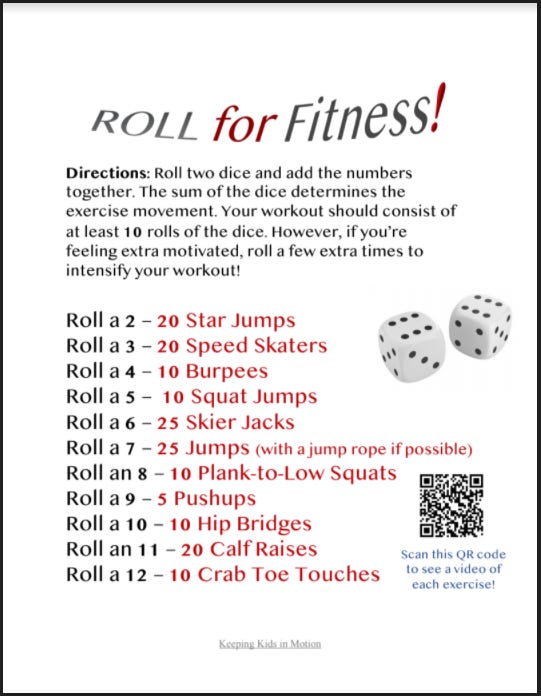 ROLL in the NEW YEAR! – January Fitness Challenge – Keeping Kids in Motion