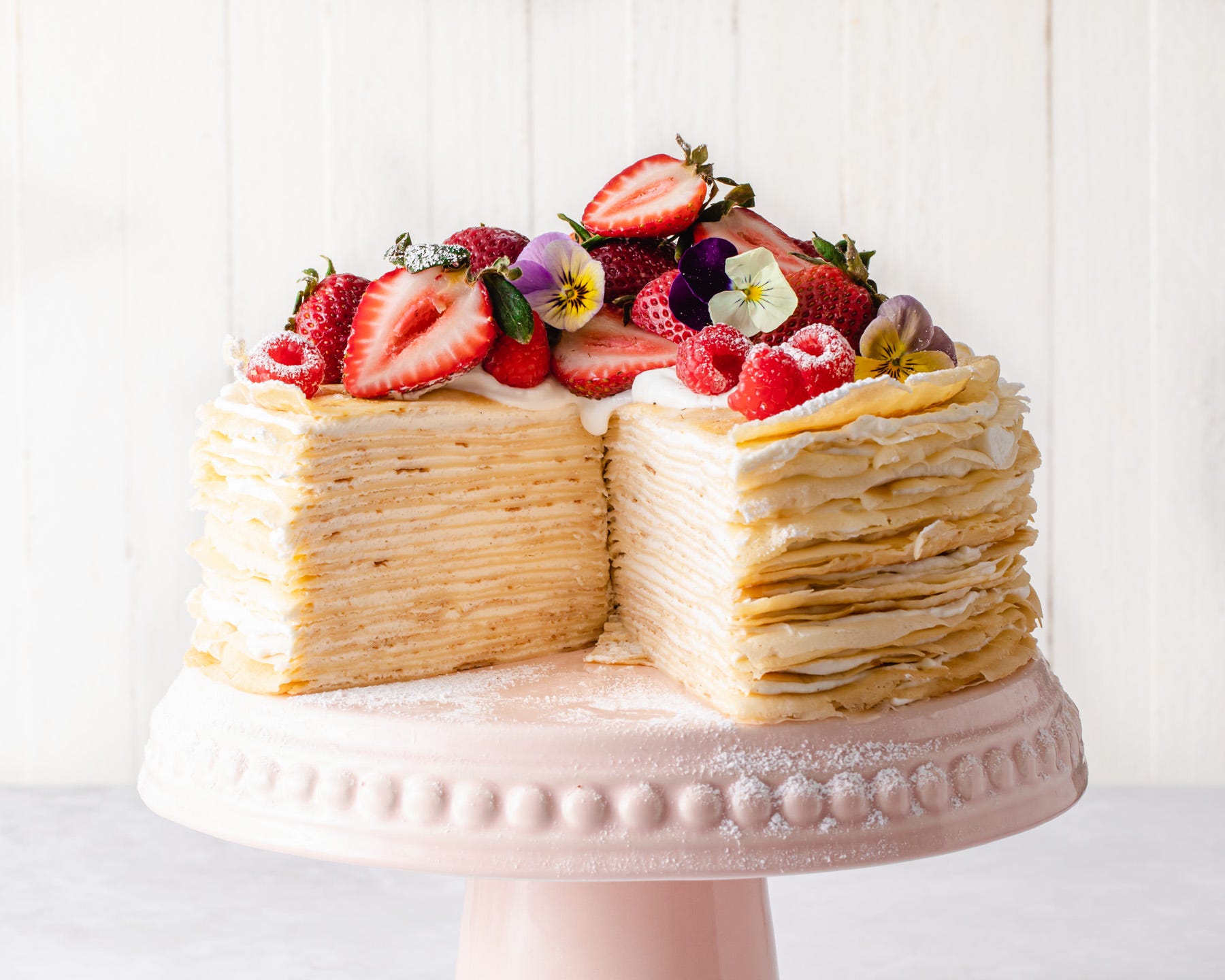 Mango Crepe Cake with Easy Homemade Crepes - Flouring Kitchen
