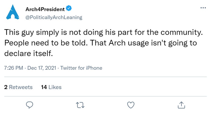 Yall want info on arch?