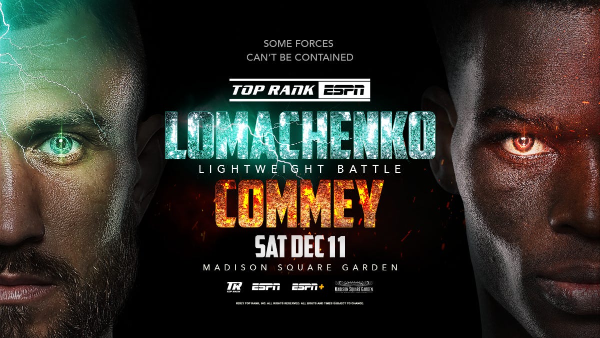 Notebook Lomachenko-Commey bringing boxing back to MSG main arena