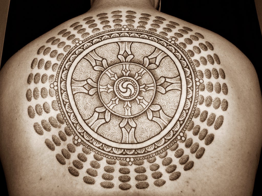 Dharma wheel icon line art style design isolated Vector Image