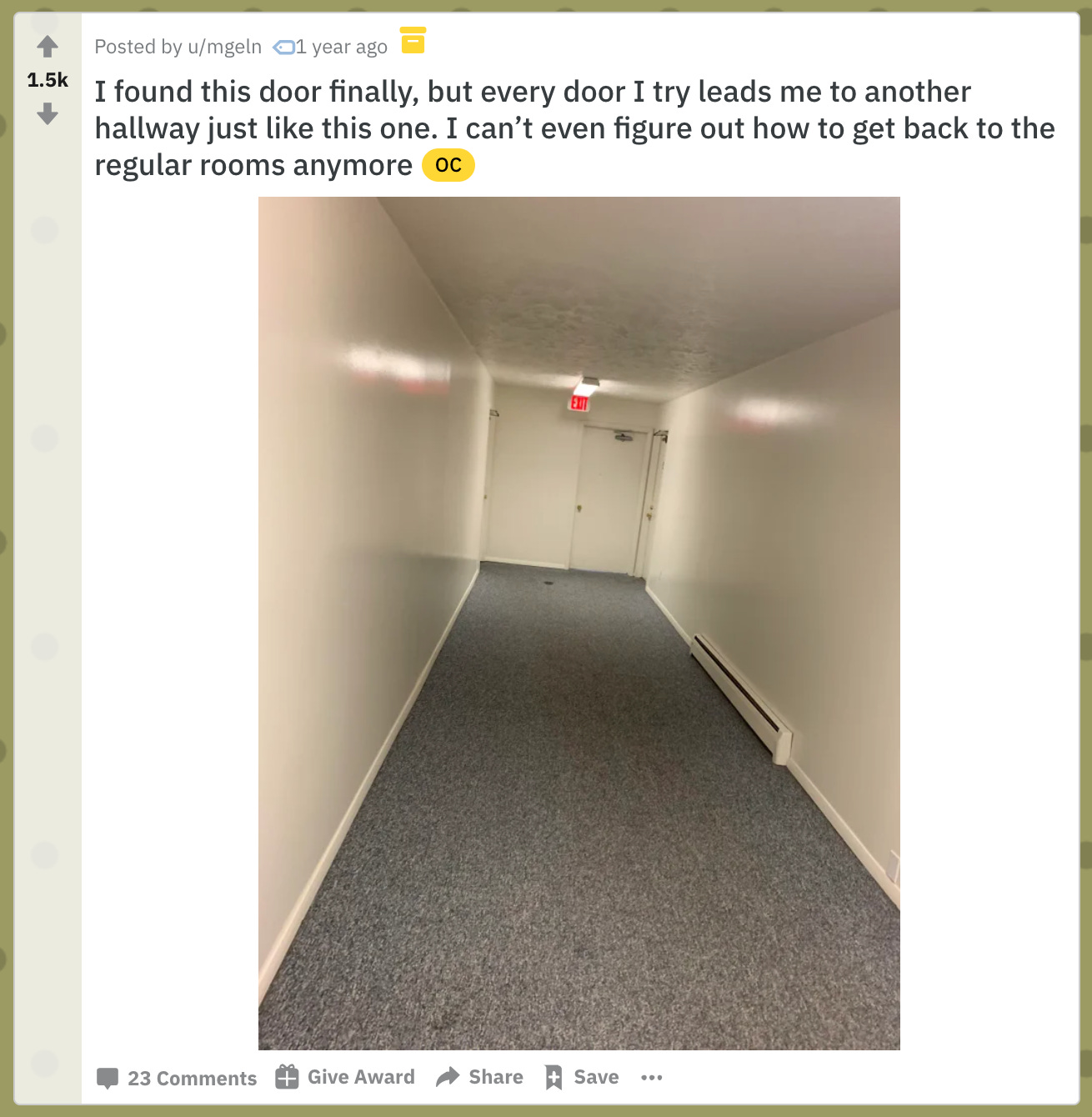 Give This level a name : r/backrooms
