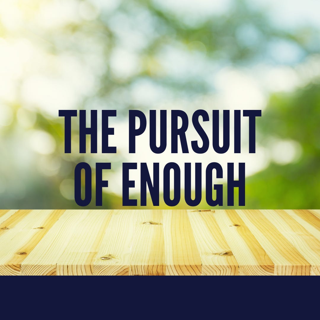 The Pursuit of Enough