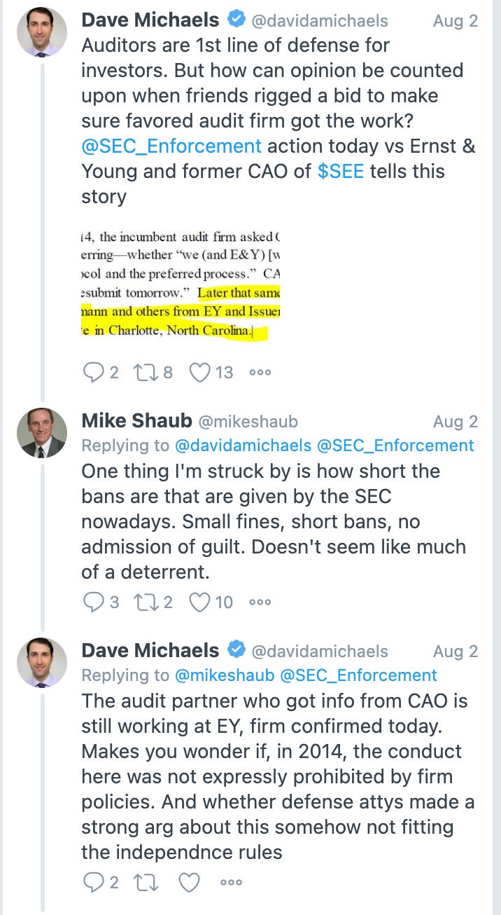 Here's a target list if SEC Enforcement really wants to "hammer" the  gatekeepers