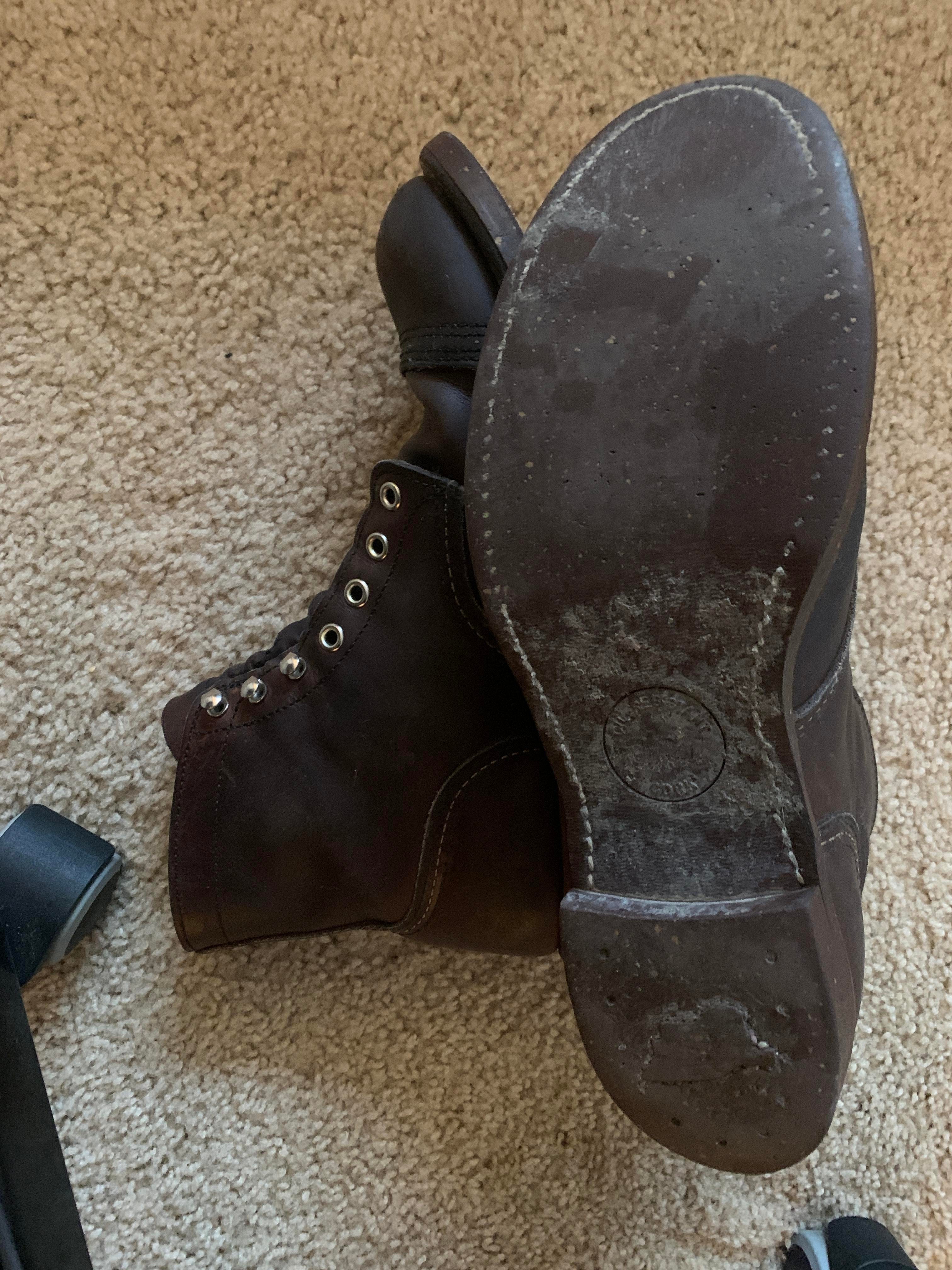 Dyed my brown Redwings black (pics included) : r/goodyearwelt