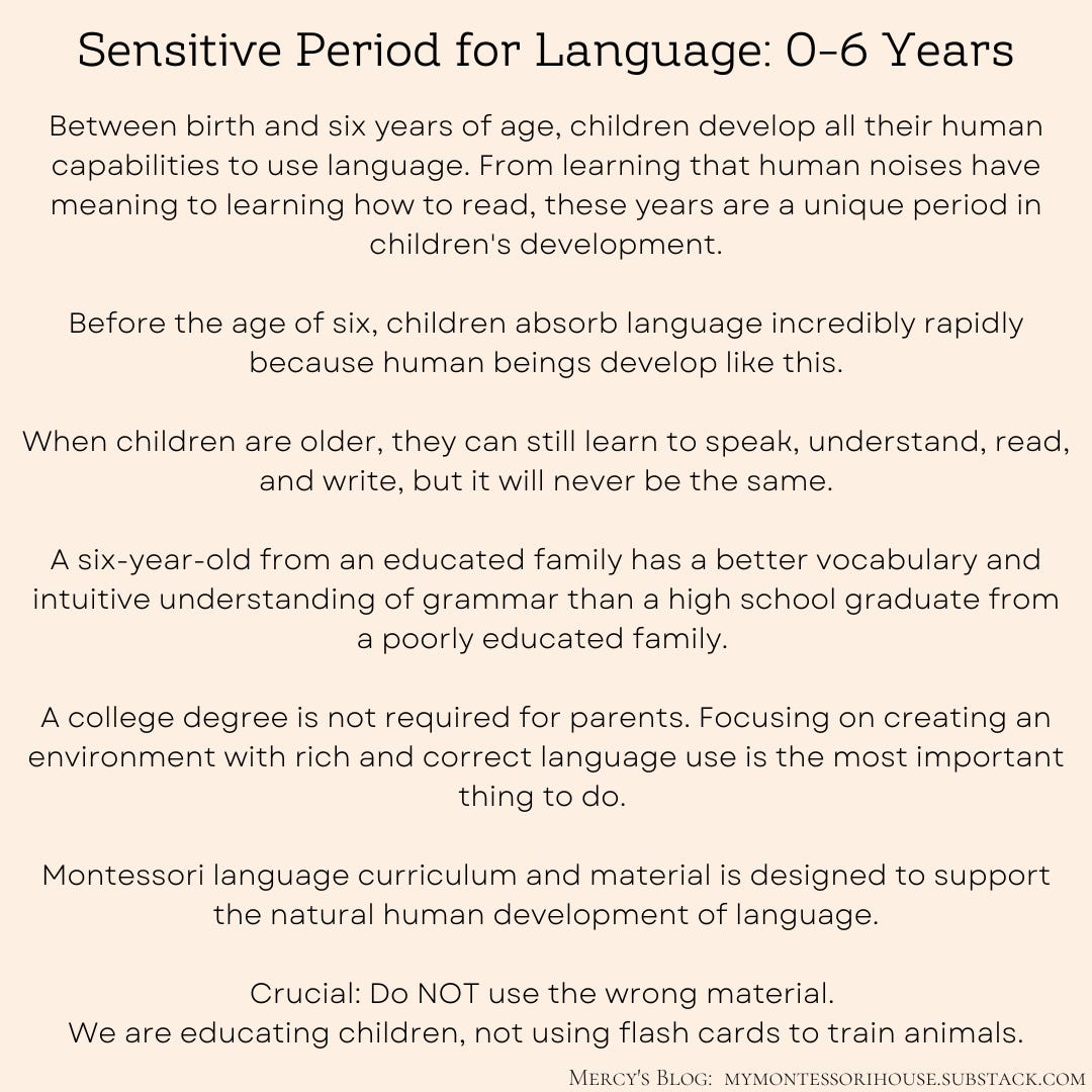 Development of Language - by Mercy - My Montessori House