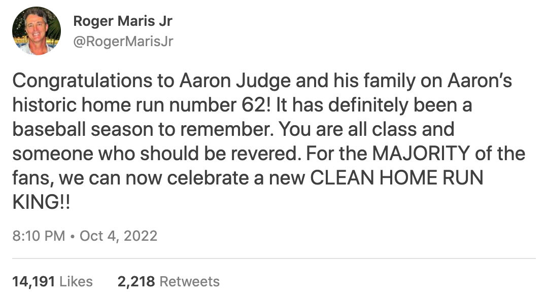 Presidents and Celebrities Congratulate Aaron Judge on Hitting No. 62