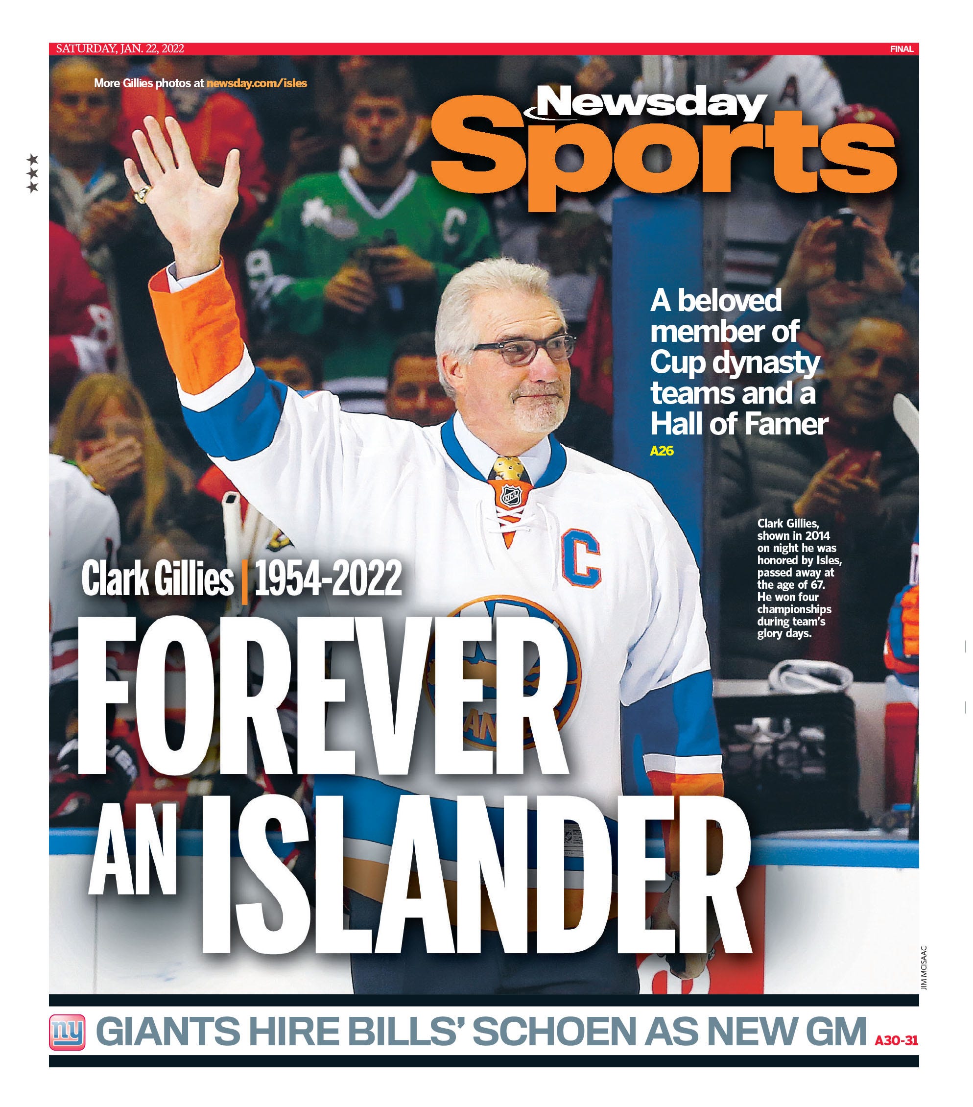 Clark Gillies: Big man for Islanders, big man for Long Island