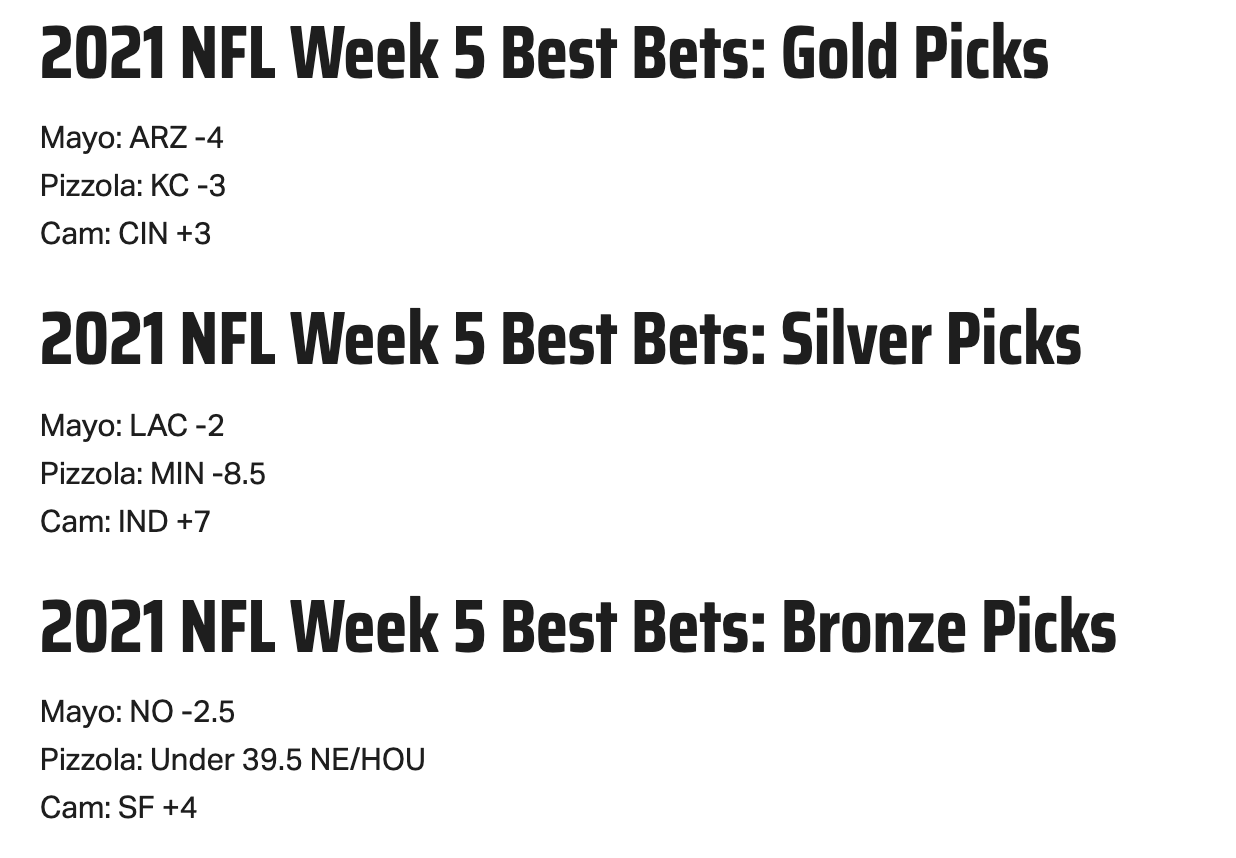 Week 5 Picks, Ranks, Injuries, DK Notes