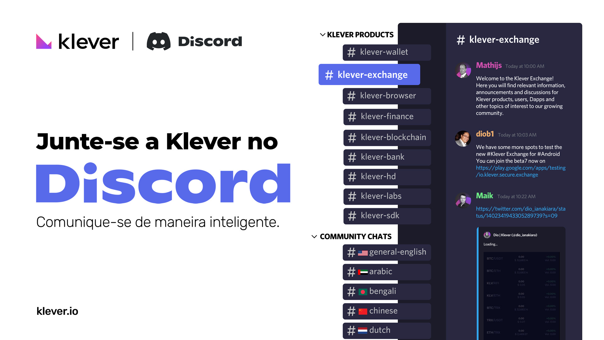 Klever muda sua Comunidade para o Discord - Entre agora!