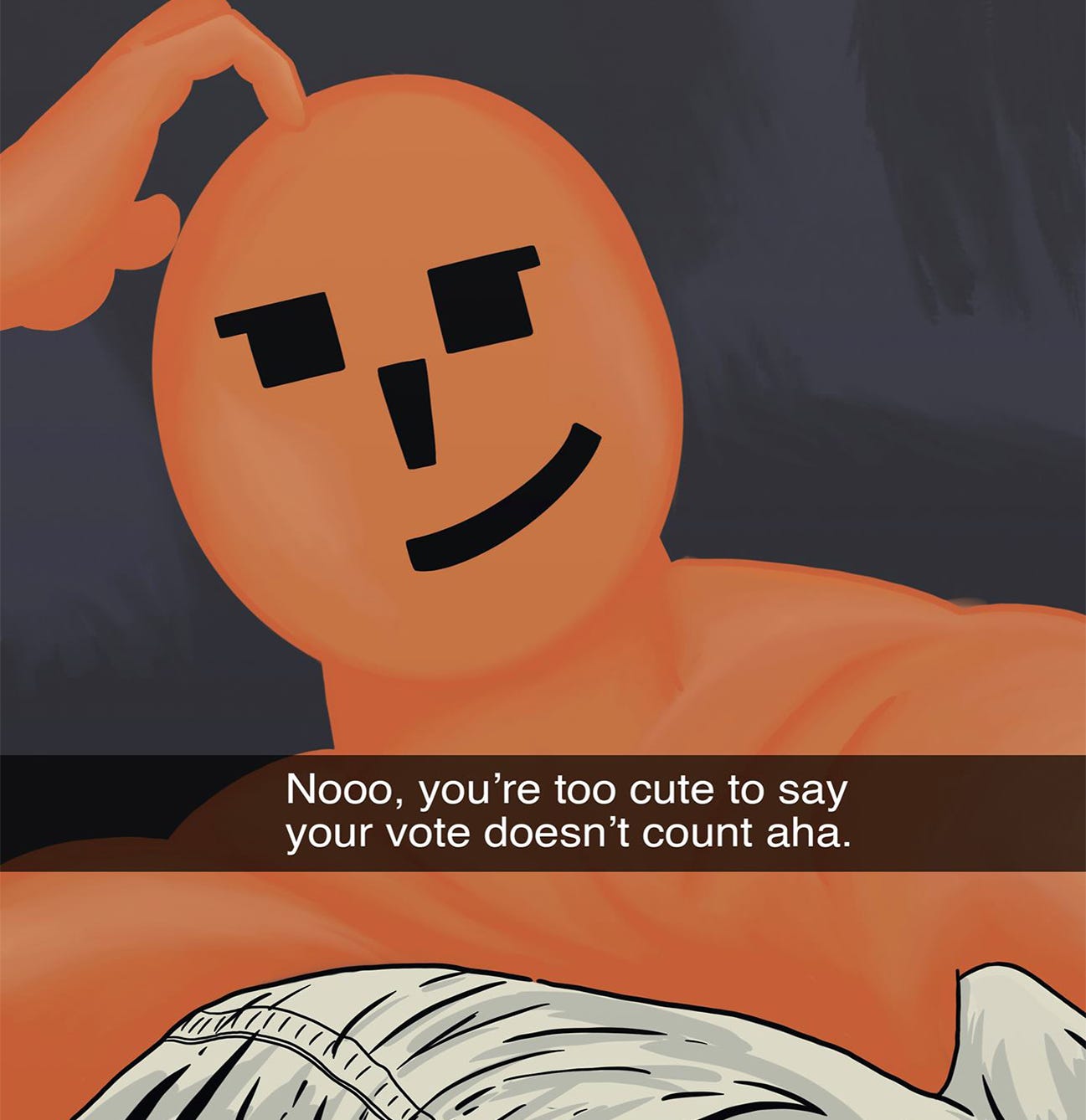 The Saga of the Sexy Orange Voting Guy - by Daniel Vernon