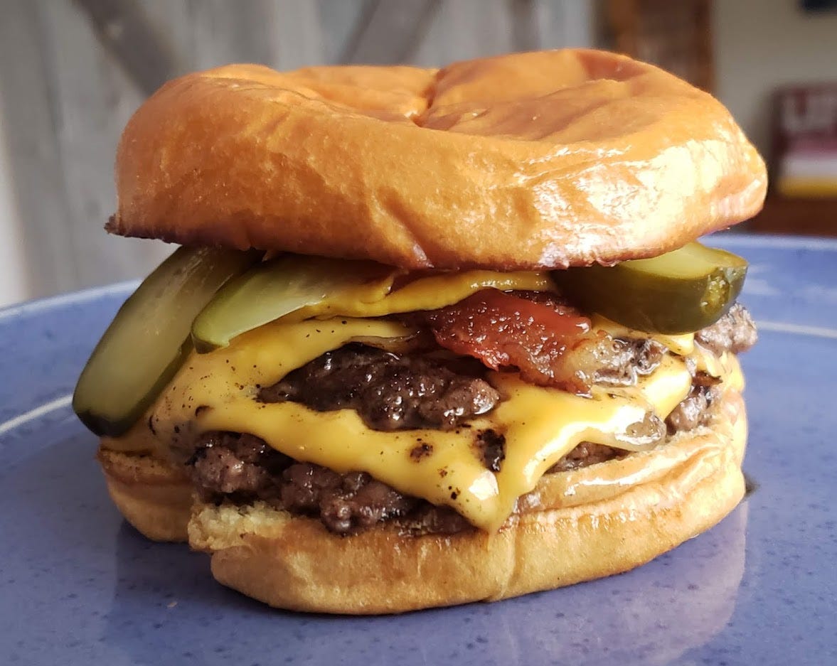 The Burger Iron | Burger Smasher | Pan-sized Smashed Burger Press for Ultimate Crust and Sear