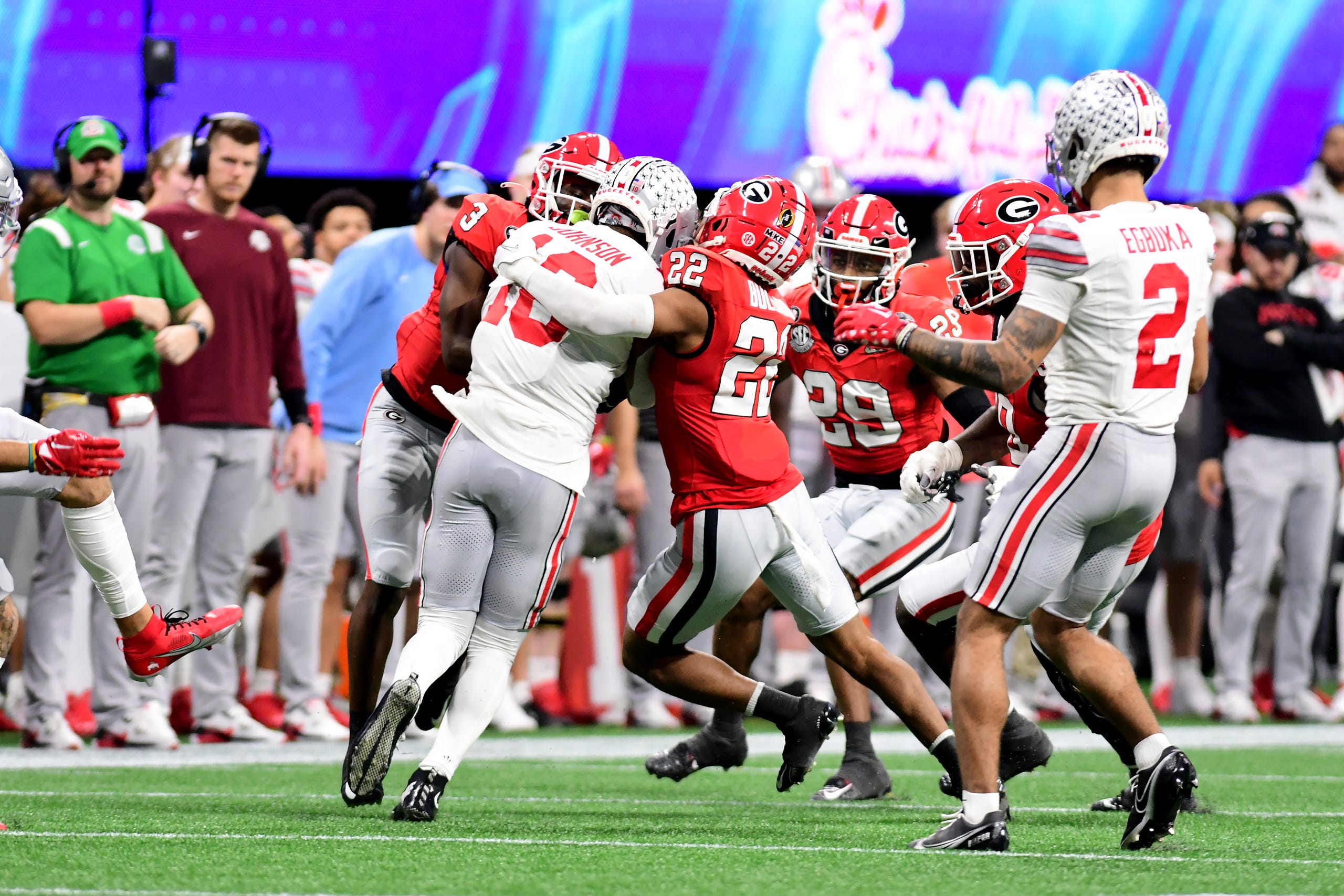 Georgia Bulldogs defensive back Javon Bullard (22) after winning