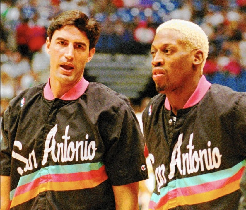 Two 1995 Upper Deck San Antonio Spurs Dennis Rodman Trading